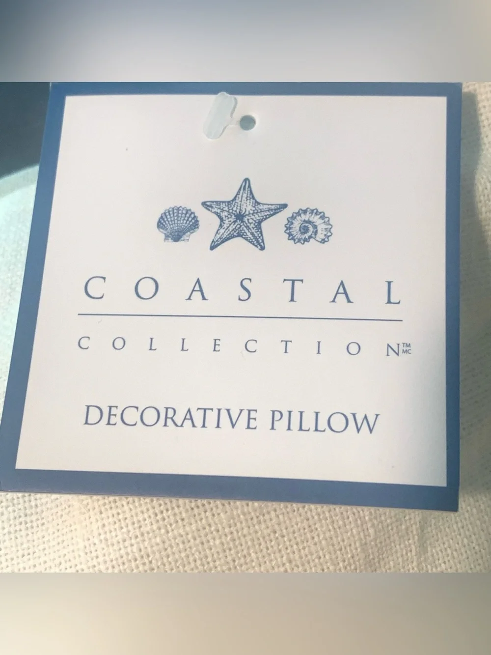 Textured Blue Heron Coastal Raised Loop Embroidered Throw Pillow Zipper 20x20”